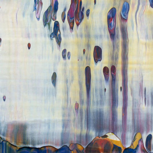 Chomsky's Broken Record D3 is an abstract oil-on-canvas artwork, a fractal of its parent painting Chomsky's Broken Record created by Anna Judd for the Scales Collection.