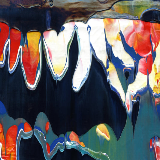 Chromatic Eucharist A3 is an abstract oil-on-canvas artwork, a fractal of its parent painting Chromatic Eucharist created by Anna Judd for the Scales Collection.
