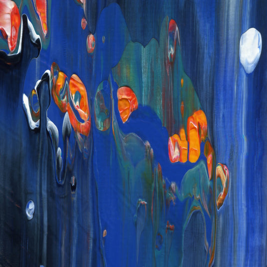 Chromatic Eucharist B4 is an abstract oil-on-canvas artwork, a fractal of its parent painting Chromatic Eucharist created by Anna Judd for the Scales Collection.