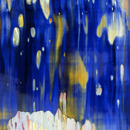 Collapsing Into Quadrality D4 is an abstract oil-on-canvas artwork, a fractal of its parent painting Collapsing Into Quadrality created by Anna Judd for the Scales Collection.