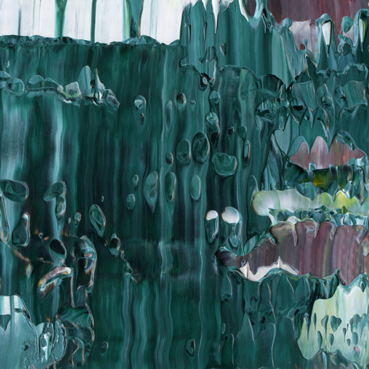 Coulda Shoulda Almost Maybe E3 is an abstract oil-on-canvas artwork, a fractal of its parent painting Coulda Shoulda Almost Maybe created by Anna Judd for the Scales Collection.
