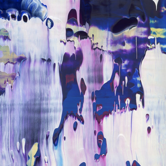 Cryptic Buffoonery B4 is an abstract oil-on-canvas artwork, a fractal of its parent painting Cryptic Buffoonery created by Anna Judd for the Scales Collection.