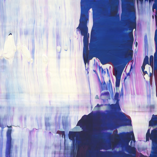 Cryptic Buffoonery D4 is an abstract oil-on-canvas artwork, a fractal of its parent painting Cryptic Buffoonery created by Anna Judd for the Scales Collection.