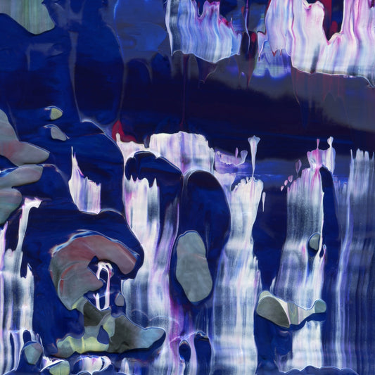 Cryptic Buffoonery E1 is an abstract oil-on-canvas artwork, a fractal of its parent painting Cryptic Buffoonery created by Anna Judd for the Scales Collection.