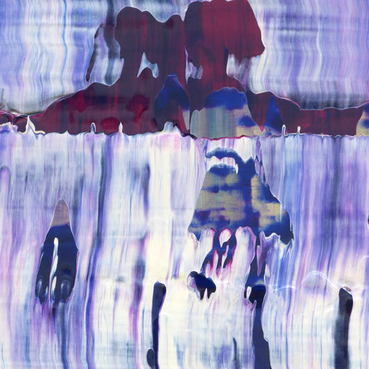 Cryptic Buffoonery E3 is an abstract oil-on-canvas artwork, a fractal of its parent painting Cryptic Buffoonery created by Anna Judd for the Scales Collection.