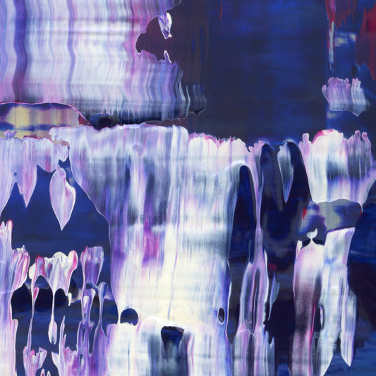 Cryptic Buffoonery E4 is an abstract oil-on-canvas artwork, a fractal of its parent painting Cryptic Buffoonery created by Anna Judd for the Scales Collection.