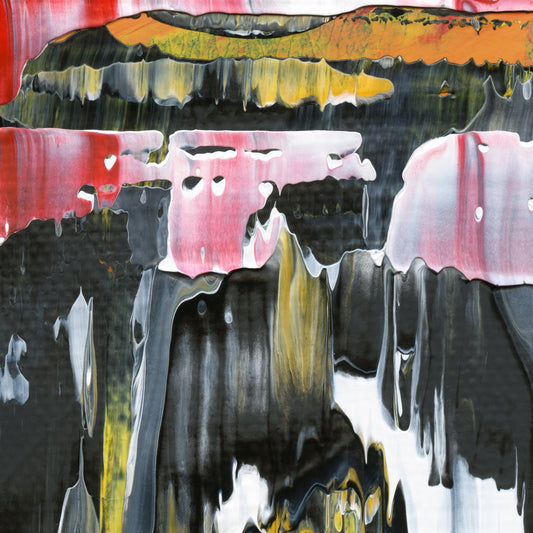 Cult of Simian A3 is an abstract oil-on-canvas artwork, a fractal of its parent painting Cult of Simian created by Anna Judd for the Scales Collection.