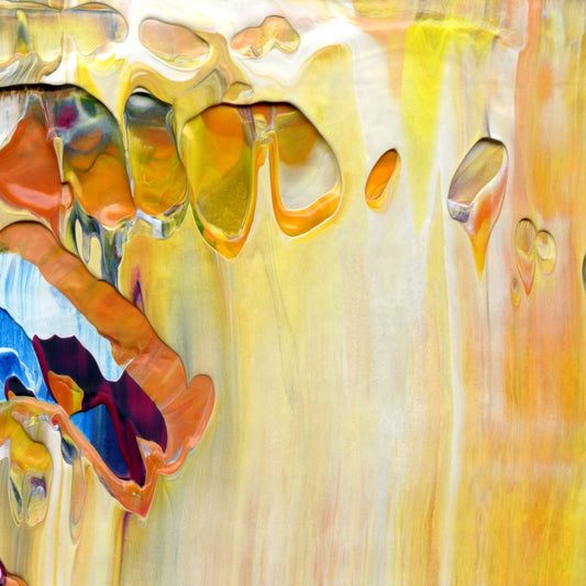 Cupid's Tender Hooks A4 is an abstract oil-on-canvas artwork, a fractal of its parent painting Cupid's Tender Hooks created by Anna Judd for the Scales Collection.