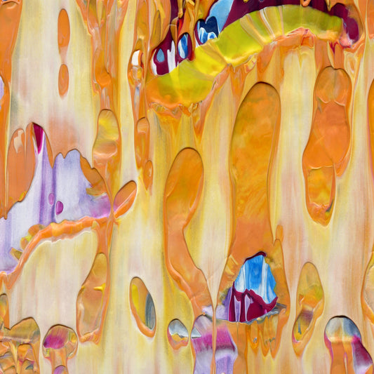 Cupid's Tender Hooks B2 is an abstract oil-on-canvas artwork, a fractal of its parent painting Cupid's Tender Hooks created by Anna Judd for the Scales Collection.