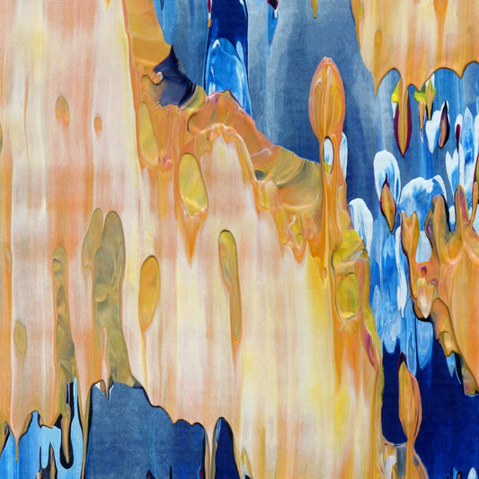 Cupid's Tender Hooks D2 is an abstract oil-on-canvas artwork, a fractal of its parent painting Cupid's Tender Hooks created by Anna Judd for the Scales Collection.