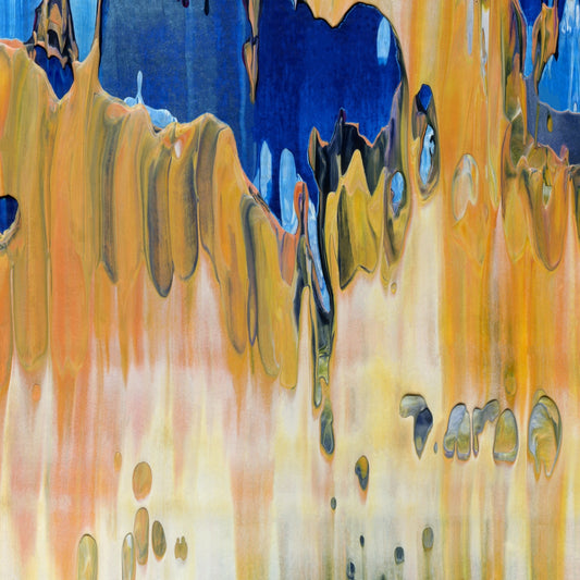 Cupid's Tender Hooks E2 is an abstract oil-on-canvas artwork, a fractal of its parent painting Cupid's Tender Hooks created by Anna Judd for the Scales Collection.