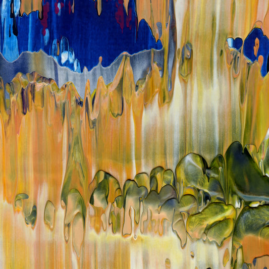 Cupid's Tender Hooks E3 is an abstract oil-on-canvas artwork, a fractal of its parent painting Cupid's Tender Hooks created by Anna Judd for the Scales Collection.