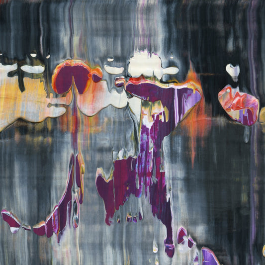 Doomsday Enthusiast A2 is an abstract oil-on-canvas artwork, a fractal of its parent painting Doomsday Enthusiast created by Anna Judd for the Scales Collection.