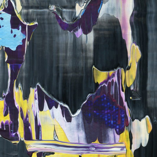 Doomsday Enthusiast C2 is an abstract oil-on-canvas artwork, a fractal of its parent painting Doomsday Enthusiast created by Anna Judd for the Scales Collection.