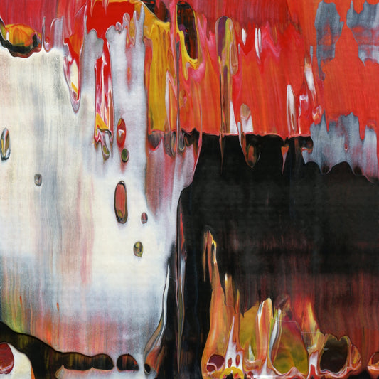 El Fuego De Dios E3 is an abstract oil-on-canvas artwork, a fractal of its parent painting El Fuego De Dios created by Anna Judd for the Scales Collection.