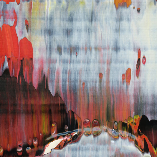 El Fuego De Dios E4 is an abstract oil-on-canvas artwork, a fractal of its parent painting El Fuego De Dios created by Anna Judd for the Scales Collection.
