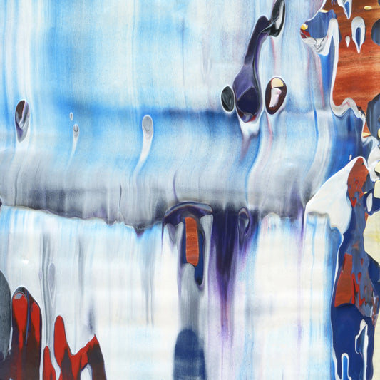 Emotional Ambulance B6 is an abstract oil-on-canvas artwork, a fractal of its parent painting Emotional Ambulance created by Anna Judd for the Scales Collection.