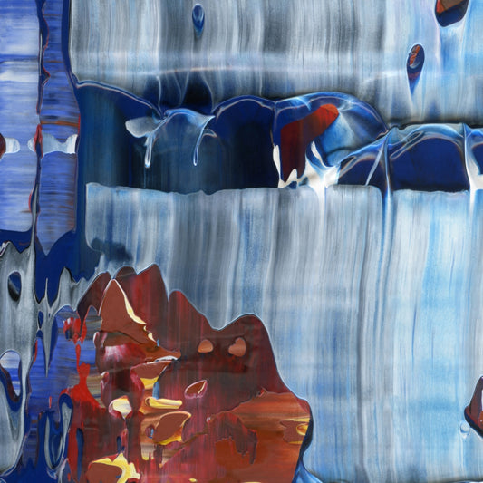 Emotional Ambulance C4 is an abstract oil-on-canvas artwork, a fractal of its parent painting Emotional Ambulance created by Anna Judd for the Scales Collection.
