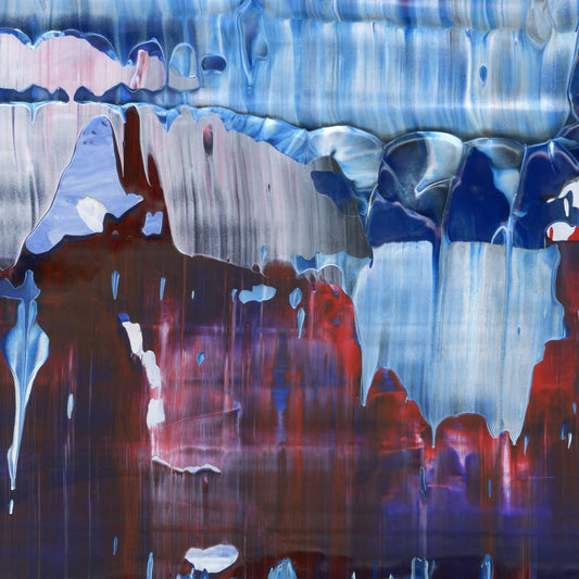 Emotional Ambulance E2 is an abstract oil-on-canvas artwork, a fractal of its parent painting Emotional Ambulance created by Anna Judd for the Scales Collection.
