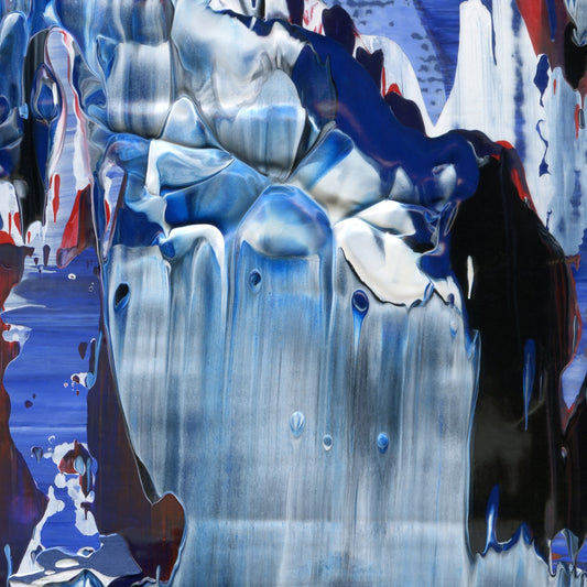 Emotional Ambulance E3 is an abstract oil-on-canvas artwork, a fractal of its parent painting Emotional Ambulance created by Anna Judd for the Scales Collection.