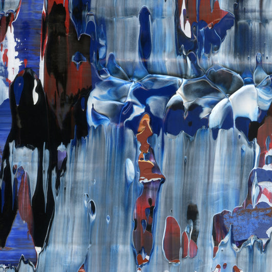 Emotional Ambulance E4 is an abstract oil-on-canvas artwork, a fractal of its parent painting Emotional Ambulance created by Anna Judd for the Scales Collection.