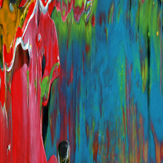 Empty Mind Happy Heart B4 is an abstract oil-on-canvas artwork, a fractal of its parent painting Empty Mind Happy Heart created by Anna Judd for the Scales Collection.