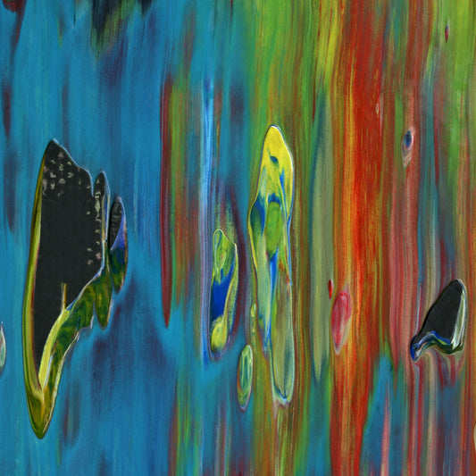 Empty Mind Happy Heart C1 is an abstract oil-on-canvas artwork, a fractal of its parent painting Empty Mind Happy Heart created by Anna Judd for the Scales Collection.