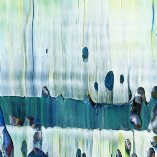 Empty Presents B2 is an abstract oil-on-canvas artwork, a fractal of its parent painting Empty Presents created by Anna Judd for the Scales Collection.