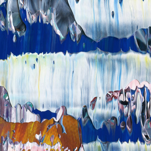 Empty Presents E1 is an abstract oil-on-canvas artwork, a fractal of its parent painting Empty Presents created by Anna Judd for the Scales Collection.