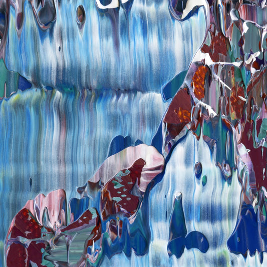 Empty Presents E4 is an abstract oil-on-canvas artwork, a fractal of its parent painting Empty Presents created by Anna Judd for the Scales Collection.