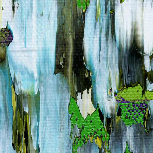 Eschew Irregardless D3 is an abstract oil-on-canvas artwork, a fractal of its parent painting Eschew Irregardless created by Anna Judd for the Scales Collection.