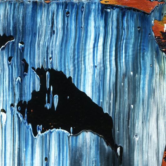 Extinction Event A4 is an abstract oil-on-canvas artwork, a fractal of its parent painting Extinction Event created by Anna Judd for the Scales Collection.