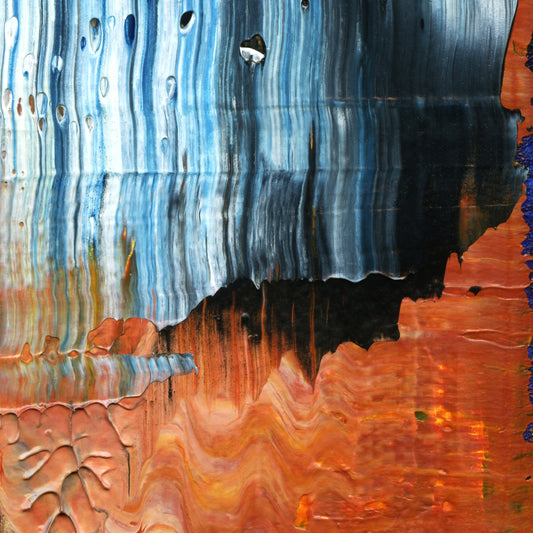 Extinction Event B4 is an abstract oil-on-canvas artwork, a fractal of its parent painting Extinction Event created by Anna Judd for the Scales Collection.
