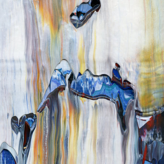 Fall of Ixtapa B4 is an abstract oil-on-canvas artwork, a fractal of its parent painting Fall of Ixtapa created by Anna Judd for the Scales Collection.