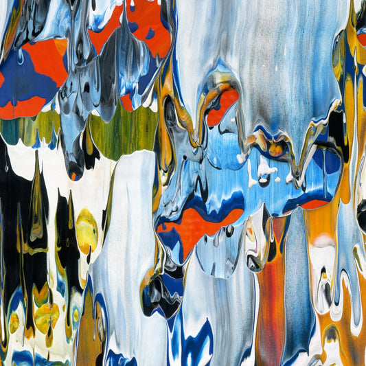 Feasting on My Former Self D2 is an abstract oil-on-canvas artwork, a fractal of its parent painting Feasting on My Former Self created by Anna Judd for the Scales Collection.
