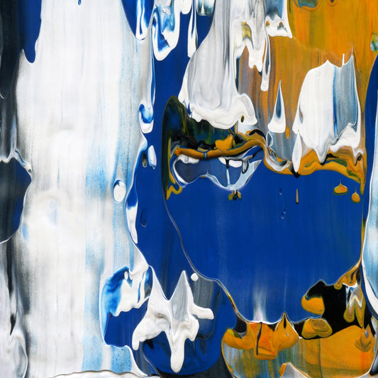 Feasting on My Former Self E1 is an abstract oil-on-canvas artwork, a fractal of its parent painting Feasting on My Former Self created by Anna Judd for the Scales Collection.
