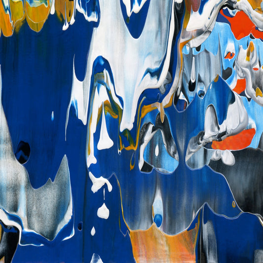 Feasting on My Former Self E2 is an abstract oil-on-canvas artwork, a fractal of its parent painting Feasting on My Former Self created by Anna Judd for the Scales Collection.