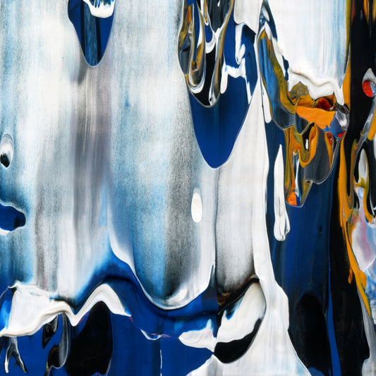 Feasting on My Former Self E4 is an abstract oil-on-canvas artwork, a fractal of its parent painting Feasting on My Former Self created by Anna Judd for the Scales Collection.