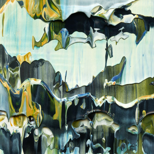 Fern Whisperer D5 is an abstract oil-on-canvas artwork, a fractal of its parent painting Fern Whisperer created by Anna Judd for the Scales Collection.