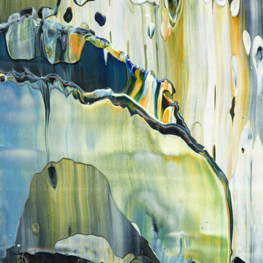 Fern Whisperer E3 is an abstract oil-on-canvas artwork, a fractal of its parent painting Fern Whisperer created by Anna Judd for the Scales Collection.