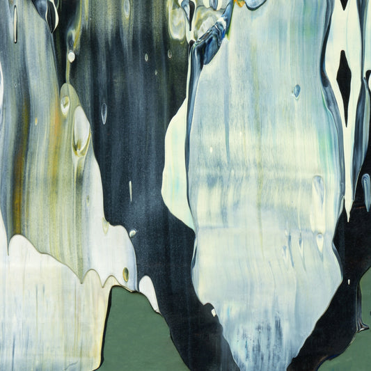 Fern Whisperer E4 is an abstract oil-on-canvas artwork, a fractal of its parent painting Fern Whisperer created by Anna Judd for the Scales Collection.