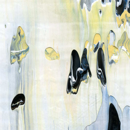 Ferry to Tangier B3 is an abstract oil-on-canvas artwork, a fractal of its parent painting Ferry to Tangier created by Anna Judd for the Scales Collection.