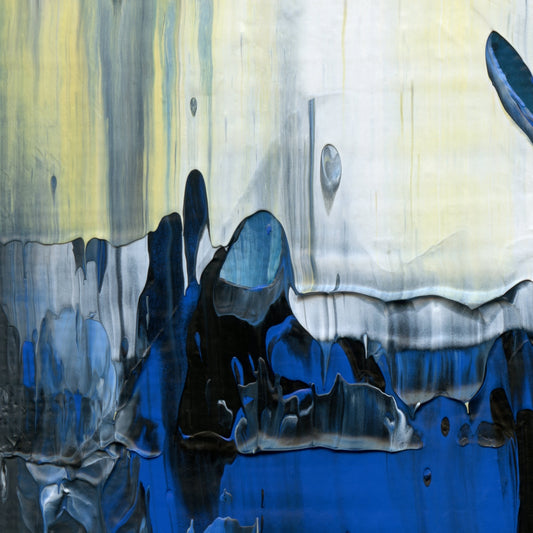 Ferry to Tangier C1 is an abstract oil-on-canvas artwork, a fractal of its parent painting Ferry to Tangier created by Anna Judd for the Scales Collection.