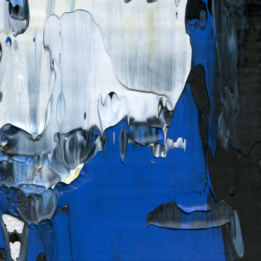 Ferry to Tangier C4 is an abstract oil-on-canvas artwork, a fractal of its parent painting Ferry to Tangier created by Anna Judd for the Scales Collection.