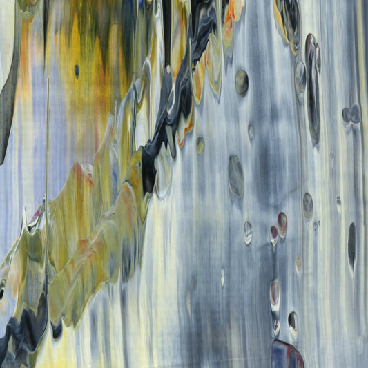 Fiberglass Desert E4 is an abstract oil-on-canvas artwork, a fractal of its parent painting Fiberglass Desert created by Anna Judd for the Scales Collection.