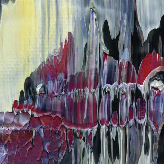Fiberglass Desert F4 is an abstract oil-on-canvas artwork, a fractal of its parent painting Fiberglass Desert created by Anna Judd for the Scales Collection.
