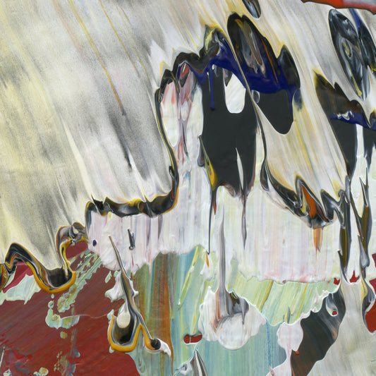Fishiyima's Broken Cup B3 is an abstract oil-on-canvas artwork, a fractal of its parent painting Fishiyima's Broken Cup created by Anna Judd for the Scales Collection.