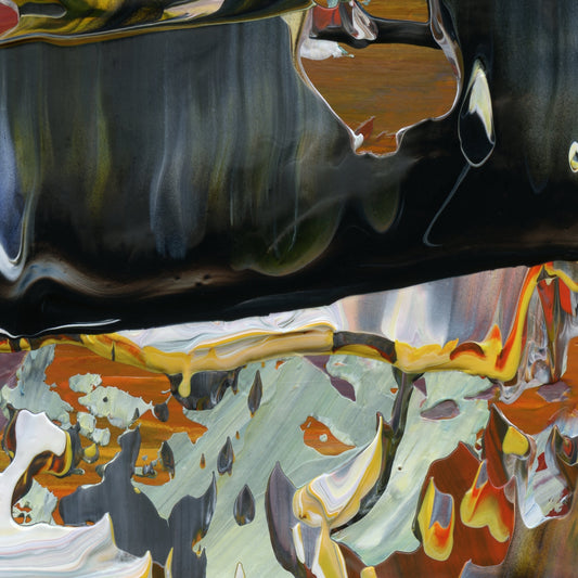 Fishiyima's Broken Cup D2 is an abstract oil-on-canvas artwork, a fractal of its parent painting Fishiyima's Broken Cup created by Anna Judd for the Scales Collection.