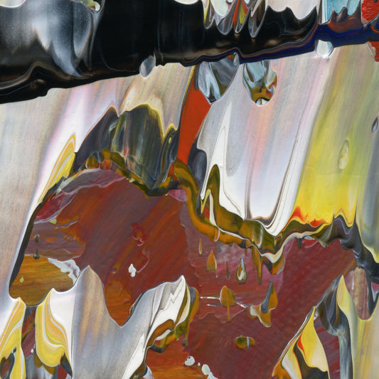 Fishiyima's Broken Cup D4 is an abstract oil-on-canvas artwork, a fractal of its parent painting Fishiyima's Broken Cup created by Anna Judd for the Scales Collection.