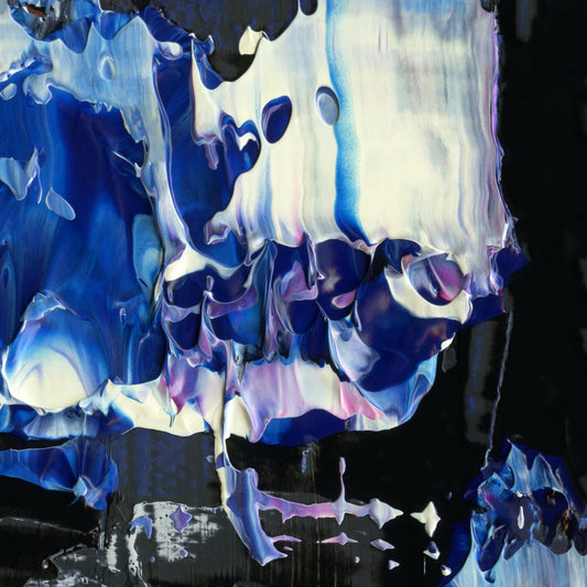 Forking Lightning A5 is an abstract oil-on-canvas artwork, a fractal of its parent painting Forking Lightning created by Anna Judd for the Scales Collection.